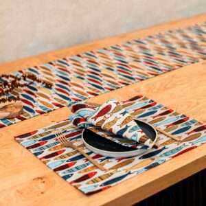 Värvilised kalad linasest riidest asetusvaip