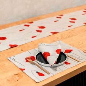 Red Poppies Linen Placemat