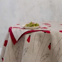 Red Poppies Linen Napkin
