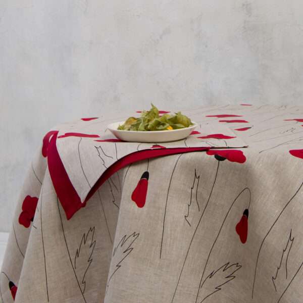 Red Poppies Linen Napkin Red Poppies Linen Napkin