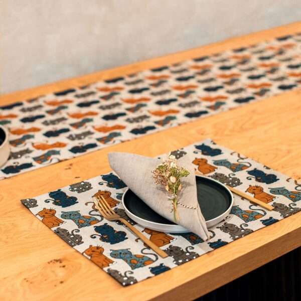 Colorful Cats Linen Placemat Colorful Cats Linen Placemat