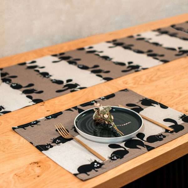 Black Cats Linen Placemat Black Cats Linen Placemat