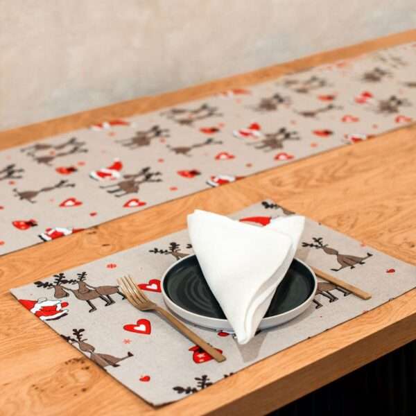 Christmas Reindeer Linen Placemat Christmas Reindeer Linen Placemat