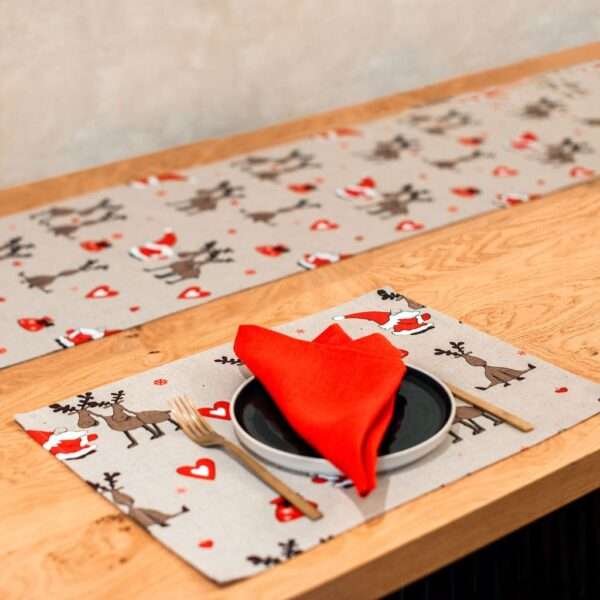 Christmas Reindeer Linen Placemat Christmas Reindeer Linen Placemat