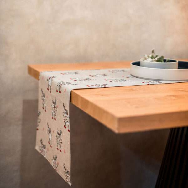 Christmas Moose Linen Runner Christmas Moose Linen Runner