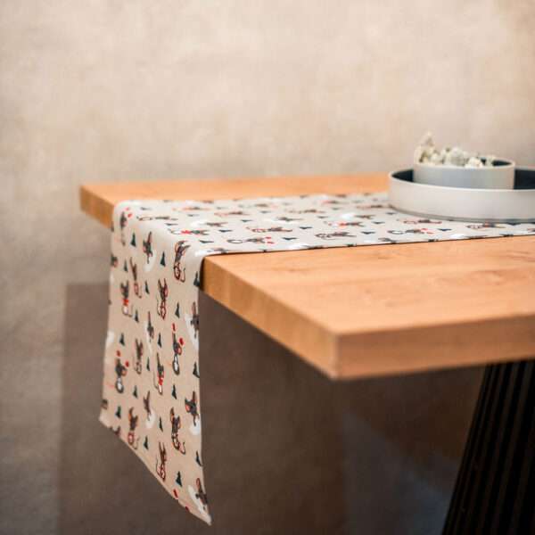 CHRISTMAS MOUSE LINEN RUNNER