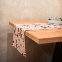 CHRISTMAS REINDEER LINEN RUNNER