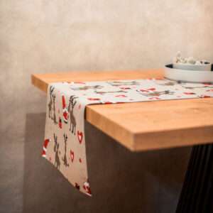 CHRISTMAS REINDEER LINEN RUNNER