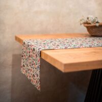 WILD STRAWBERRY AND FLOWERS LINEN RUNNER