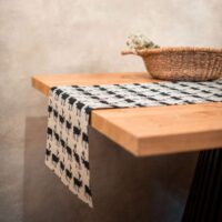 BLACK REINDEERS LINEN RUNNER