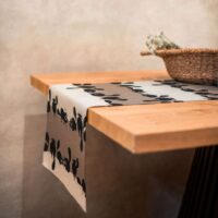 BLACK CATS LINEN RUNNER