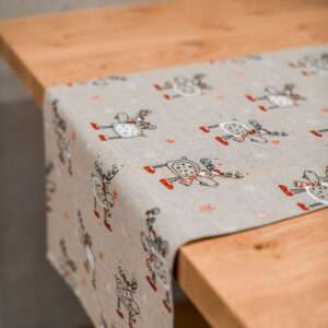 Christmas Moose Linen Runner
