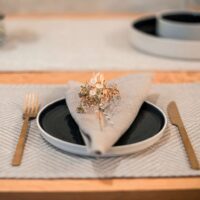 Grey Jacquard Rhombus Rustic Linen Placemat