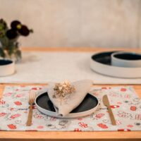 Christmas Mittens Linen Placemat