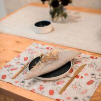 Christmas Mittens Linen Placemat