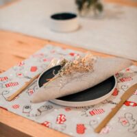 Christmas Mittens Linen Placemat