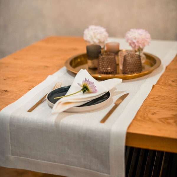 Classic White Linen Runner Classic White Linen Runner