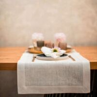 Classic White Linen Runner