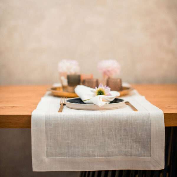 Classic White Linen Runner Classic White Linen Runner