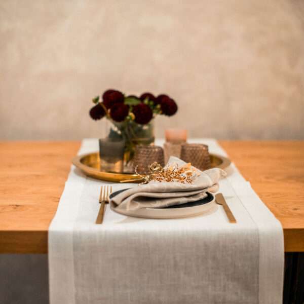 Classic White Linen Runner Classic White Linen Runner