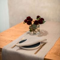 Classic Grey Linen Runner