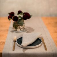 Classic Grey Linen Runner