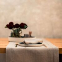 Classic Grey Linen Runner