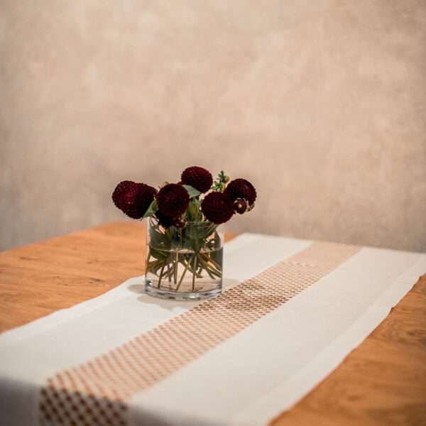 Classic White Linen Runner with Lace in the Middle Classic White Linen Runner with Lace in the Middle