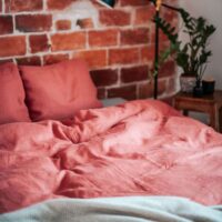 Terracotta Washed Linen Bed Set