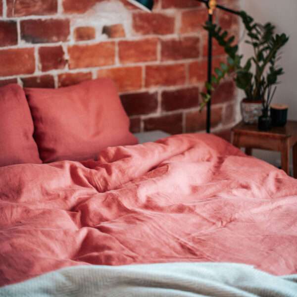 Terracotta Washed Linen Bed Set Terracotta Washed Linen Bed Set
