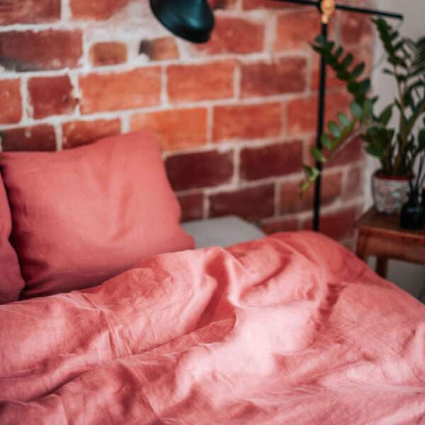 Terracotta Washed Linen Bed Set Terracotta Washed Linen Bed Set