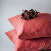 Terracotta Linen Pillow Case