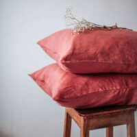 Terracotta Linen Pillow Case