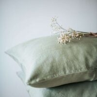 Green Linen Pillow Case