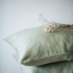 Green Linen Pillow Case