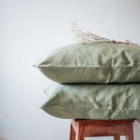Green Linen Pillow Case
