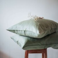 Green Linen Pillow Case