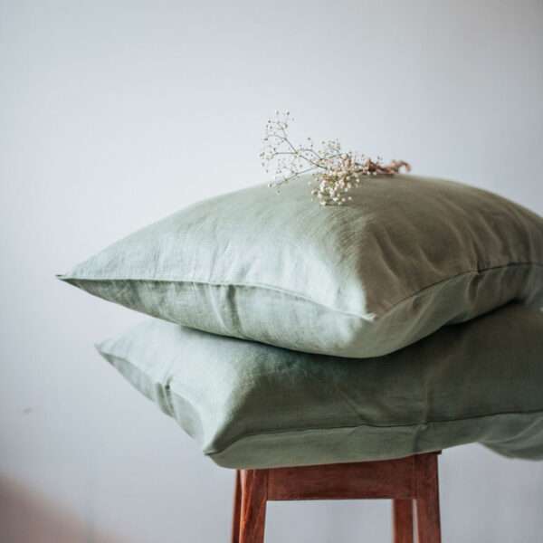Green Linen Pillow Case Green Linen Pillow Case