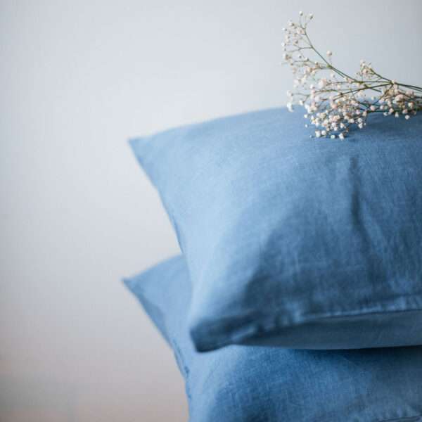 Blue Linen Pillow Case Blue Linen Pillow Case