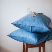 Blue Linen Pillow Case
