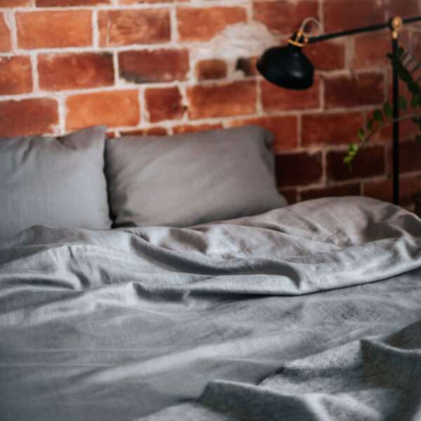 Dark Grey Washed Linen Bed Set Dark Grey Washed Linen Bed Set