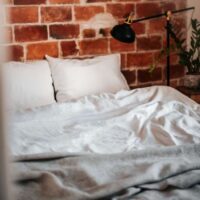 White Washed Linen Bed Set