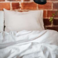 White Washed Linen Bed Set