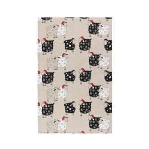 Linen tea towel - Christmas sheep linen fabric - Nordic Linen