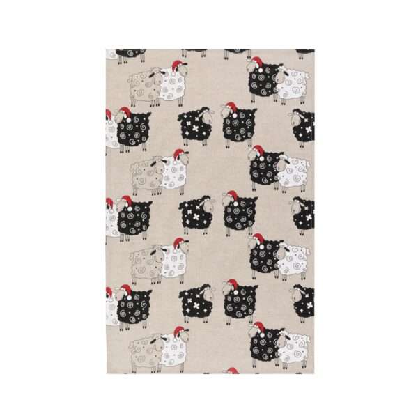 Linen tea towel - Christmas sheep linen fabric - Nordic Linen Linen tea towel - Christmas sheep linen fabric - Nordic Linen