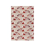 Linen tea towel - Red foxes linen fabric - Nordic Linen