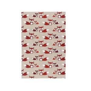 Linen tea towel - Red foxes linen fabric - Nordic Linen
