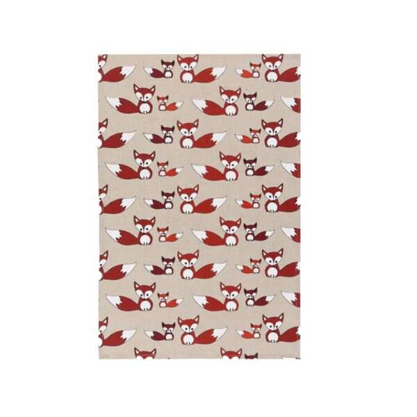 Linen tea towel - Red foxes linen fabric - Nordic Linen Linen tea towel - Red foxes linen fabric - Nordic Linen