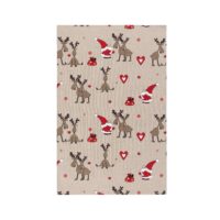 Linen tea towel - Christmas reindeer linen fabric - Nordic Linen