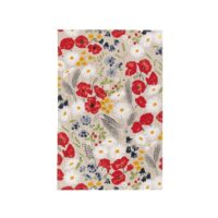 Linen tea towel - Poppies and daisies linen fabric - Nordic Linen
